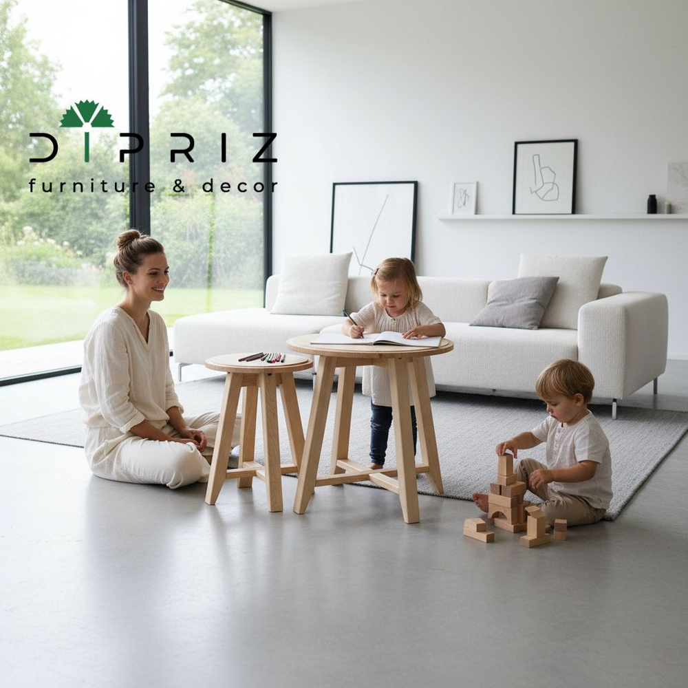 Журнальный столик 49х49х51, комплект из 2 штук, круглая столешница, массив сосны, IKEA