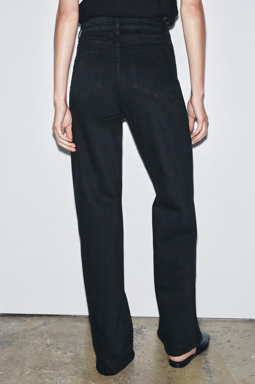 ZARA ДЖИНСЫ WIDE LEG С ВЫСОКОЙ ПОСАДКОЙ — ZW COLLECTION, ЧЕРНЫЙ