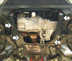 Защита картера Двигателя, КПП. 2 мм, Сталь. для Ford Mondeo 2007-2015 MOTODOR.00736