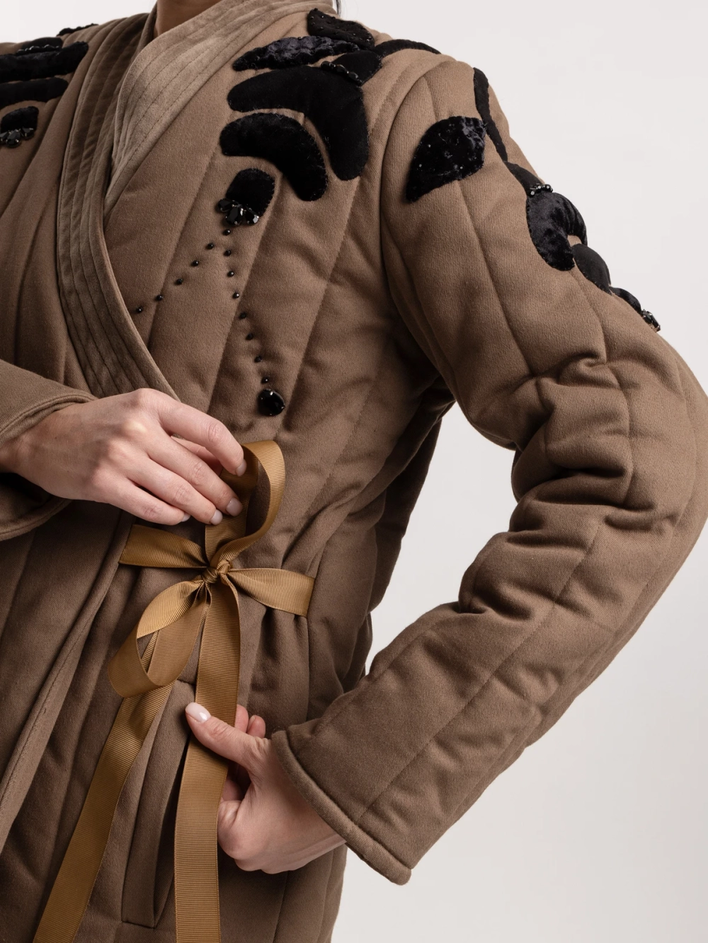 Телогрейка black FLOWERS, хаки