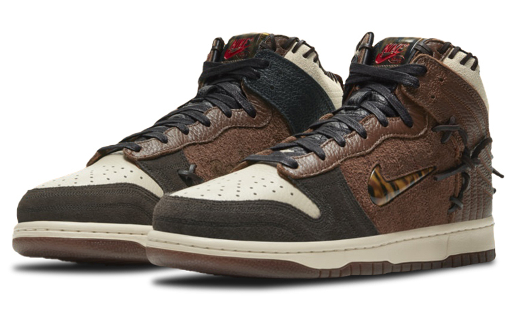 Bodega x Nike Dunk Legend synthetic leather stitched non-slip wear-resistant high-top sneakers for men and women the same brown brown