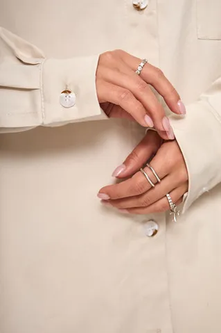 Рубашка с карманом из плотного хлопка жемчужного цвета