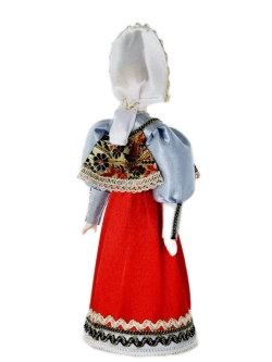 Кукла коллекционная фарфоровая в сарафане, душегрее и кокошнике,19 в. Центральная Россия