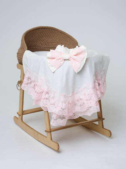 Кружевной уголок и пояс бант ( розовый)