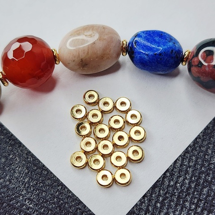 Бусина сталь, позолота, разделитель, проставка, р-р 4×1мм, цена за 10 шт