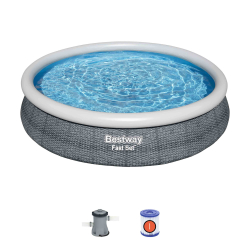 Бассейн надувной Bestway Fast Set Pools "Ротанг" 366х76 см + фильтр-насос 1249 л/ч (57445 BW)