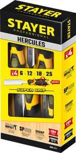 STAYER Hercules, 4 предм, набор стамесок-долот, Professional (18205-H4)