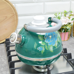 Чайник 3,5л со свистком, подвижная ручка, бирюзовый "Голубая орхидея"