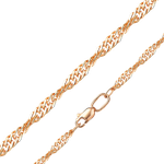 Цепь из красного золота с алмазной гранью (плетение «Сингапур»)