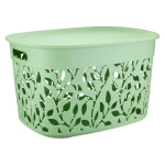 Коробка ФЛОРА 25л с крышкой мята (комплект 5 шт)