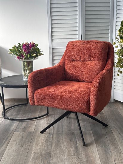 Кресло поворотное SHADE 360 град., ткань HAGA44, бронза / черный каркас