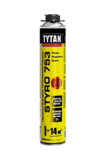 ПЕНО-КЛЕЙ ДЛЯ ТЕПЛОИЗОЛЯЦИИ "STYRO 753" ПРОФИ 750 МЛ (12) "TYTAN PROFESSIONAL" 16048