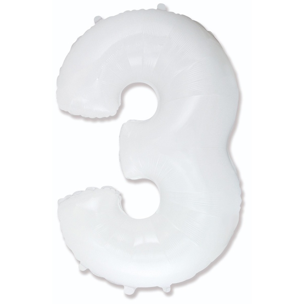 Шар ЦИФРА 3 White 40" 102 см