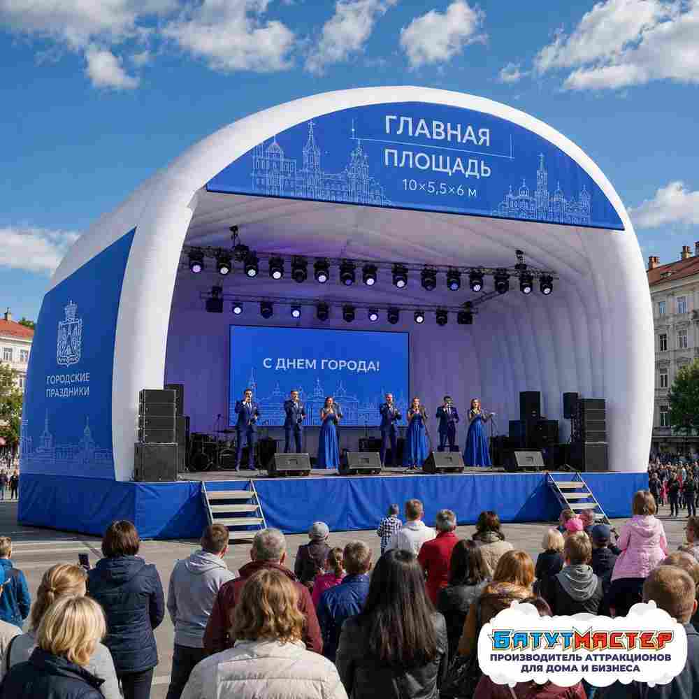 Надувная сцена для фестиваля «Главная площадь», 10×5,5×6 м