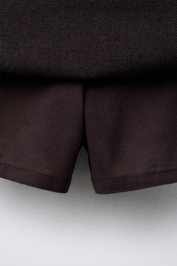 ZARA ЮБКА-ШОРТЫ В ГОРОШЕК, КОРИЧНЕВЫЙ