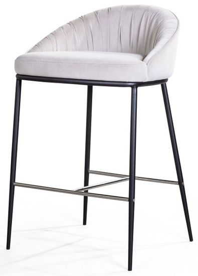 Стул полубарный Barkley, микровелюр серый