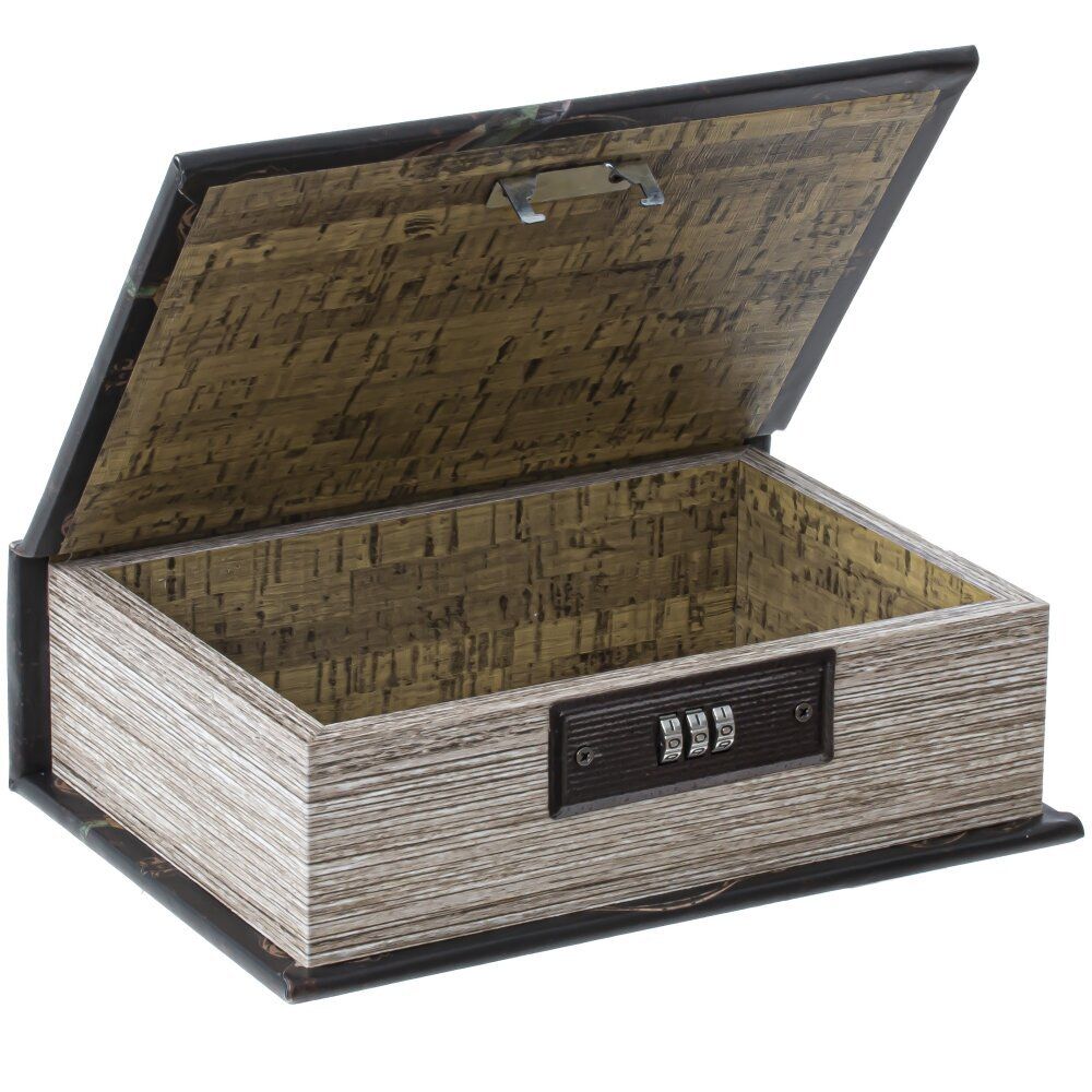 GAEM Шкатулка-книга с кодовым замком, L16 W7 H22 см