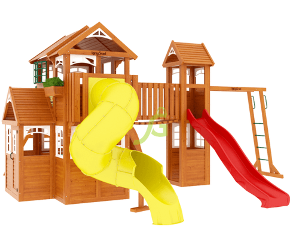 Детская площадка Клубный домик Макси с трубой Luxe