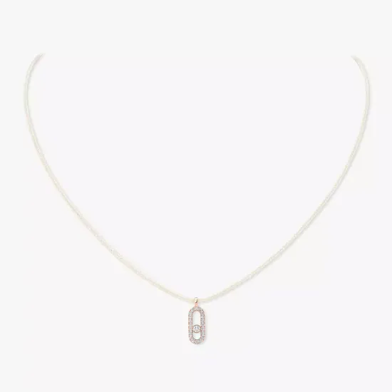 Подвеска Messika Care(s) cream cord pave necklace