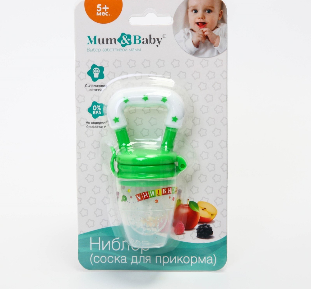 Ниблер «Вкуснятина» с силиконовой сеточкой, цвет зелёный 1594087