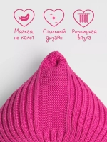 Чепчик для девочки вязаный на завязках на осень