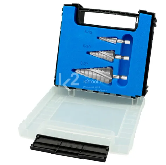 Набор ступенчатых сверл со спиралью (2 зубца) Karnasch, арт. 21.3091