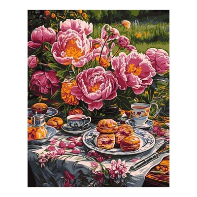Картина по номерам 40*50см "Летнее чаепитие" (Lori)