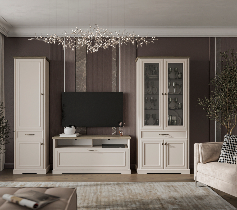 TOSCANA NEW, Шкаф 2D1S. Цвет ПЕРСИДСКИЙ ЖЕМЧУГ/КАНЬОН