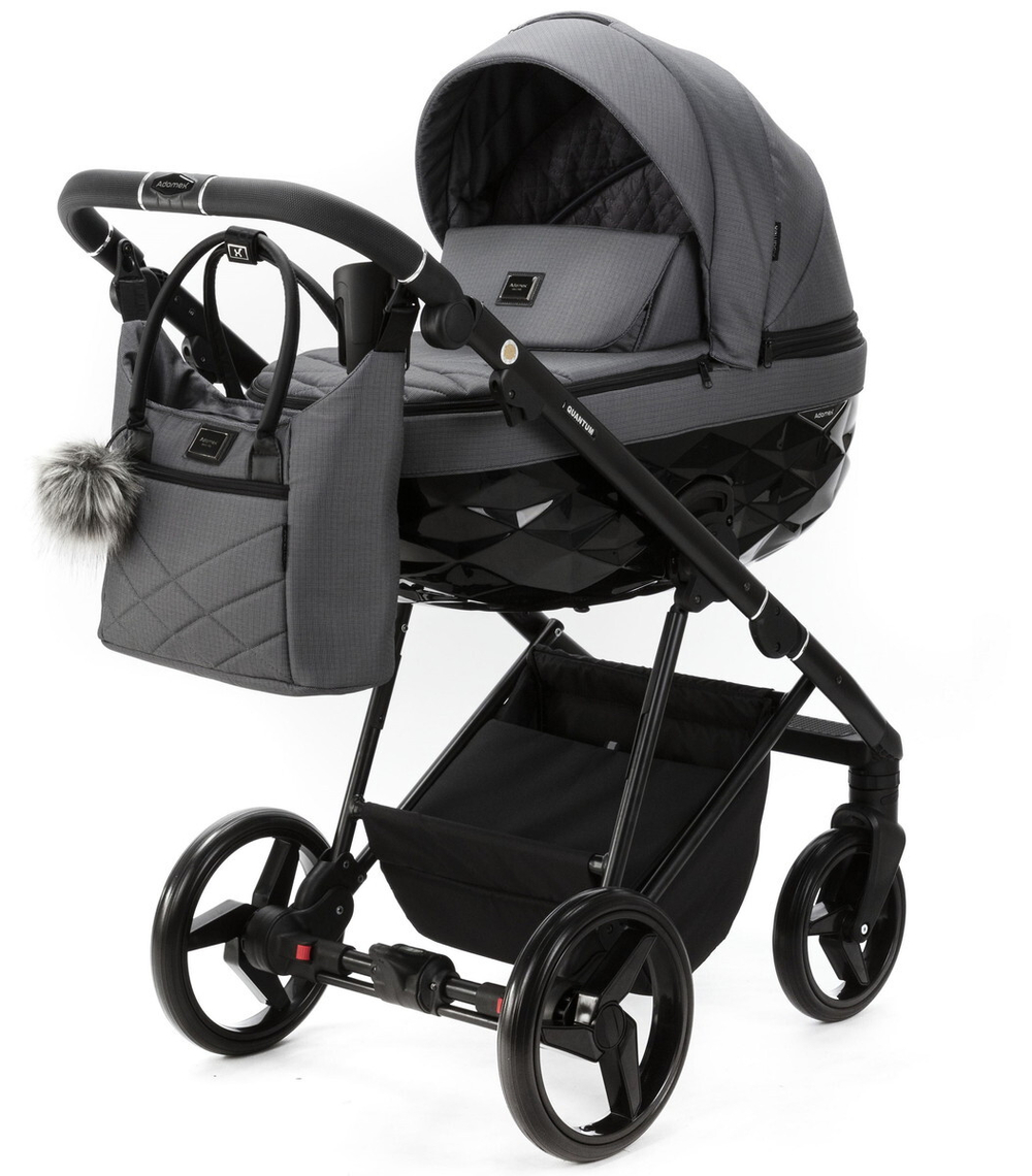 Детская коляска Adamex Quantum 3 в 1 Q-TK57 TIP (Т.СЕРЫЙ)