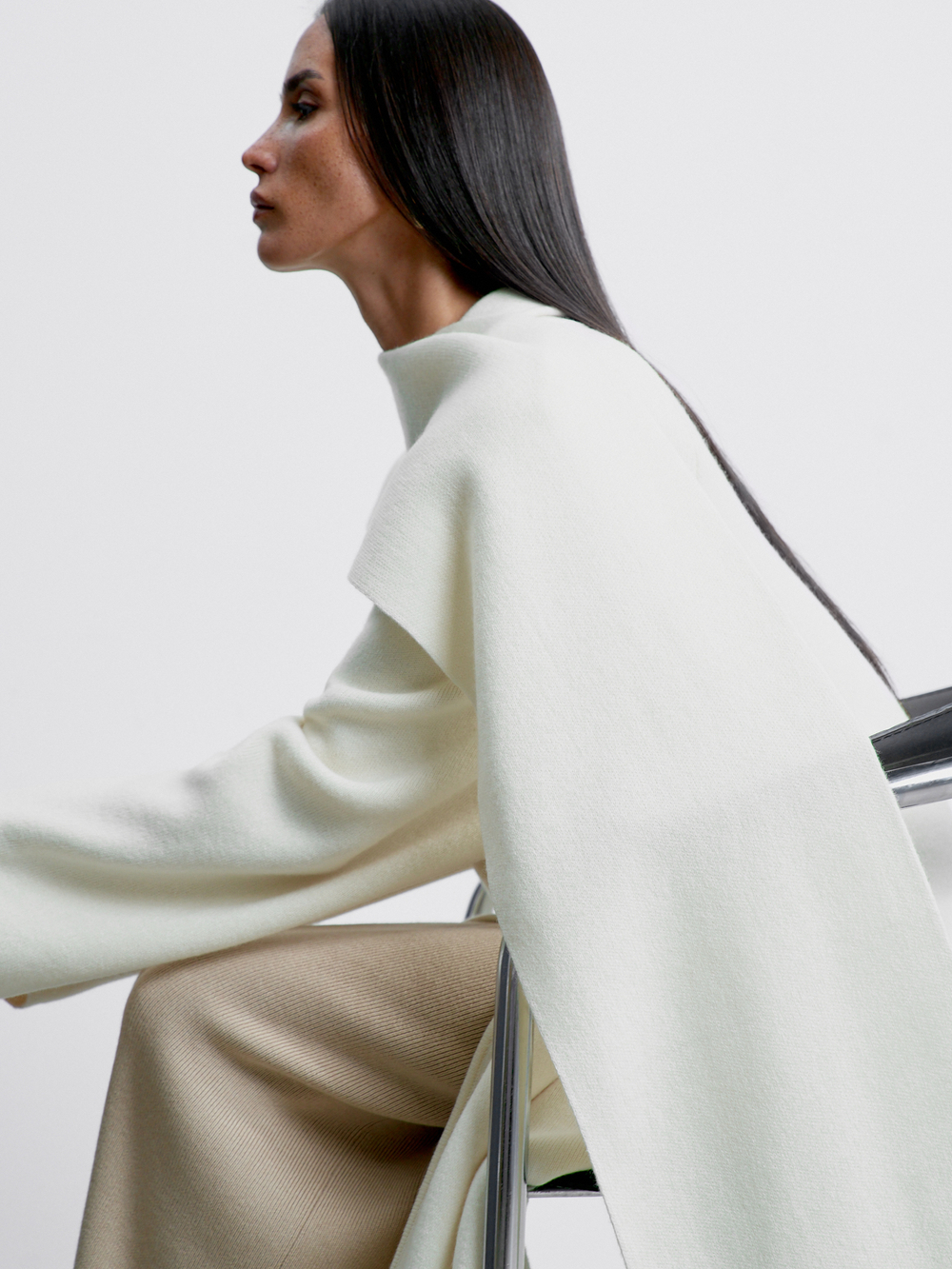 Кардиган-пальто SEVARA, молочный