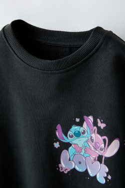 ZARA ТОЛСТОВКА С ПРИНТОМ LOVE STICH © DISNEY, АНТРАЦИТОВО-СЕРЫЙ