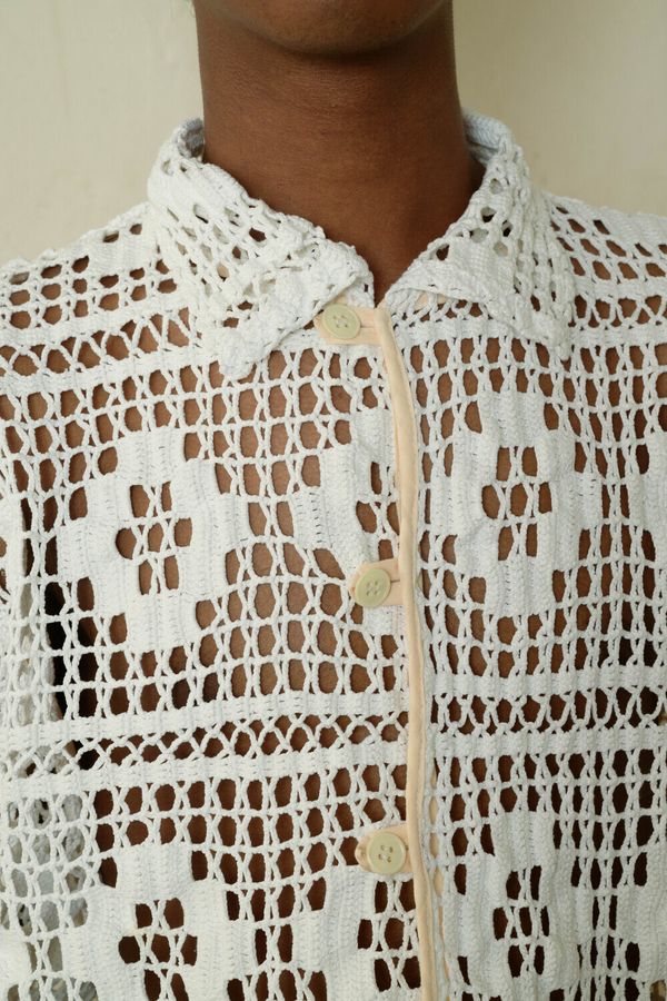 Рубашка Вязаная / Milk Crocheted Long Sleeve молочная - фото 4