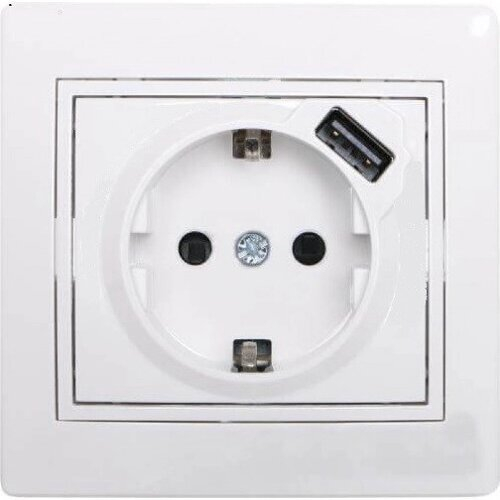 MIRA 701 0202 181 Розетка с USB белый с белой вставкой