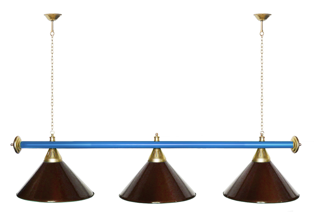 Лампа STARTBILLIARDS 3 пл. (плафоны зеленые,штанга золотая,фурнитура золото)