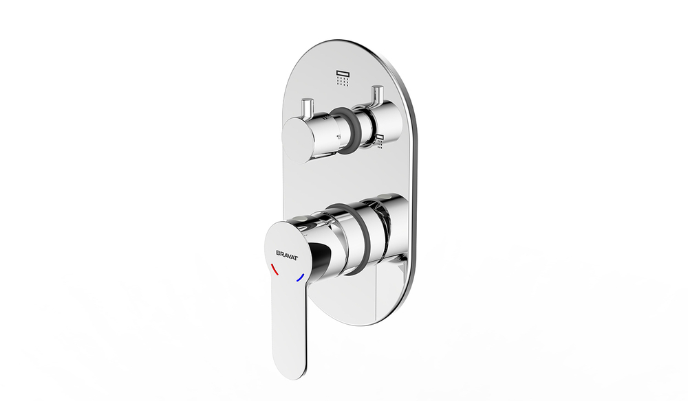 Смеситель встраиваемый в стену Bravat New Moon (3-функц)