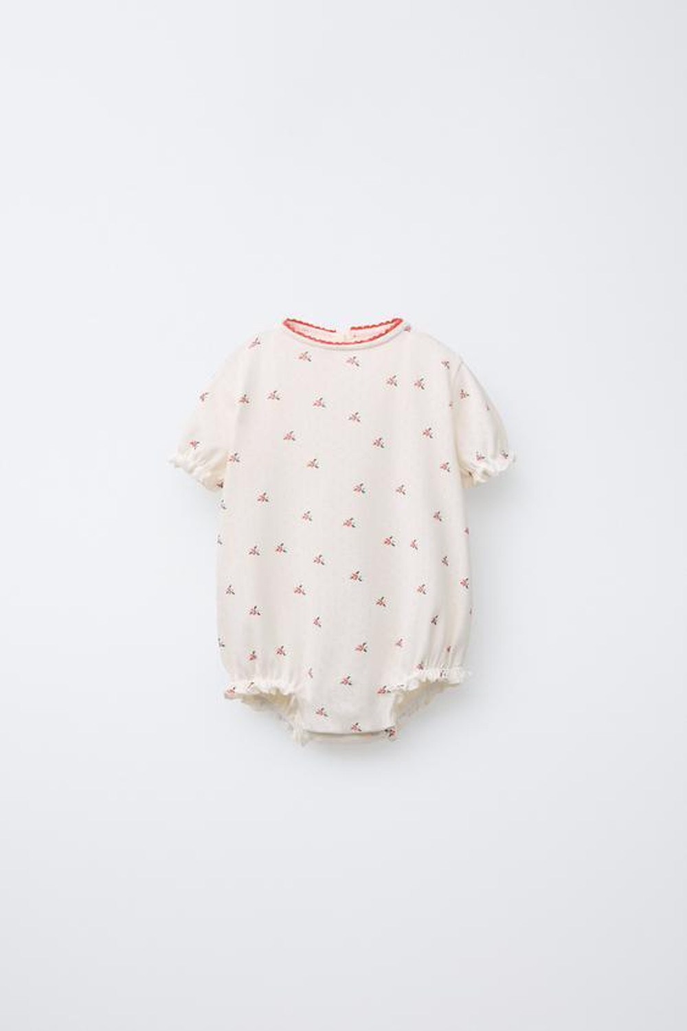 ZARA БОДИ С ЦВЕТОЧНЫМ ПРИНТОМ, СВЕТЛЫЙ ЭКРЮ