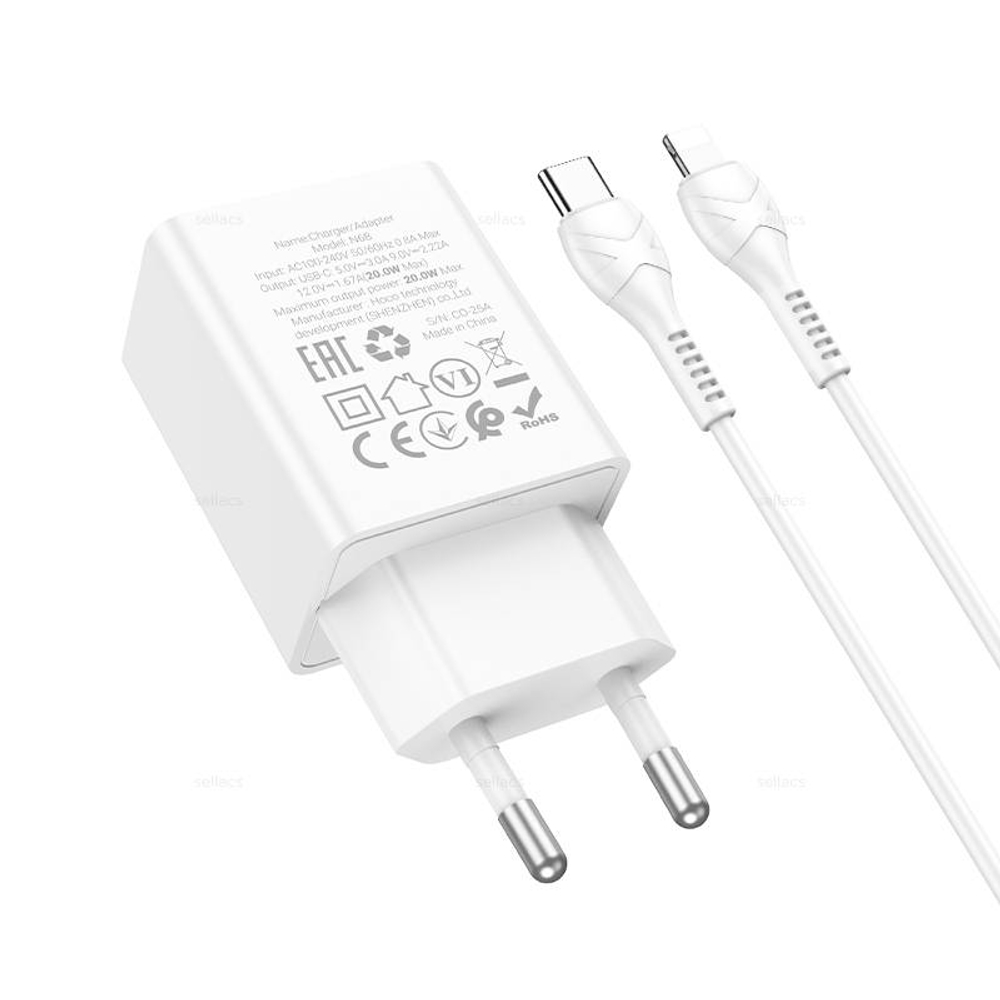 Зарядное устройство Hoco N68 PD20W для Lightning (white)