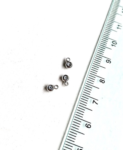 1919-р Бейл с силиконовым стопером, 3мм, родий