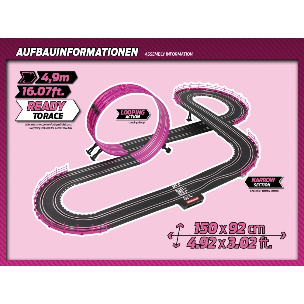 Carrera GO!!! - Автотрек 4,9м Girls Power Glamour Racing + 2 машинки 62579 / артикул   62579  / GTIN 4007486625792