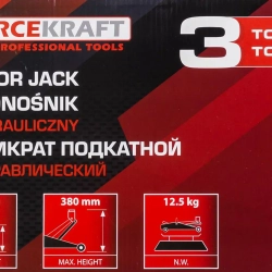 Домкрат подкатной гидравлический 3т (h min 140мм, h max 380мм) FORCEKRAFT FK-TH23003 MST