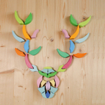 Деревянная мозаика круглая "цветок Лара", 73 детали