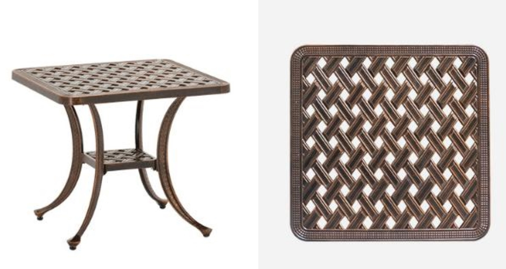 Кофейный комплект мебели из литого алюминия столик ВИЛЛА «VILLA» бронза + 2 кресла ЛИОН арт.74434/С-05bronze-2