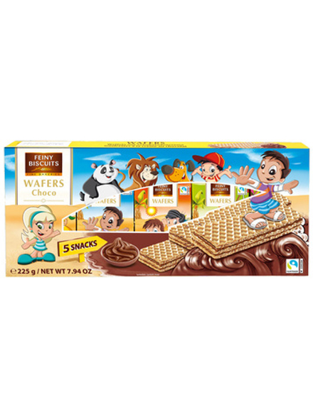 Детские вафли с шоколадным кремом Feiny Biscuits WAFERS Choco 225г (5x45г)