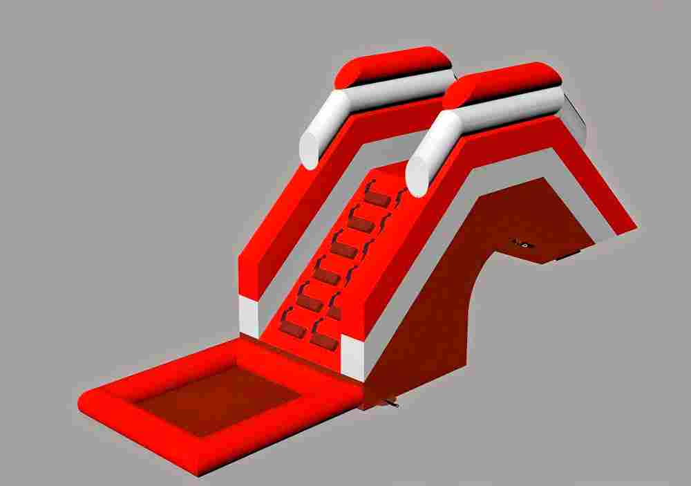 Надувная лестница для бассейна из ПВХ с бассейном, красный, 6,7*1,8*3 м