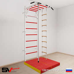 Шведская стенка Sv Sport 5344 (Турник рукоход/Канат/Лестница/Мат 1м)