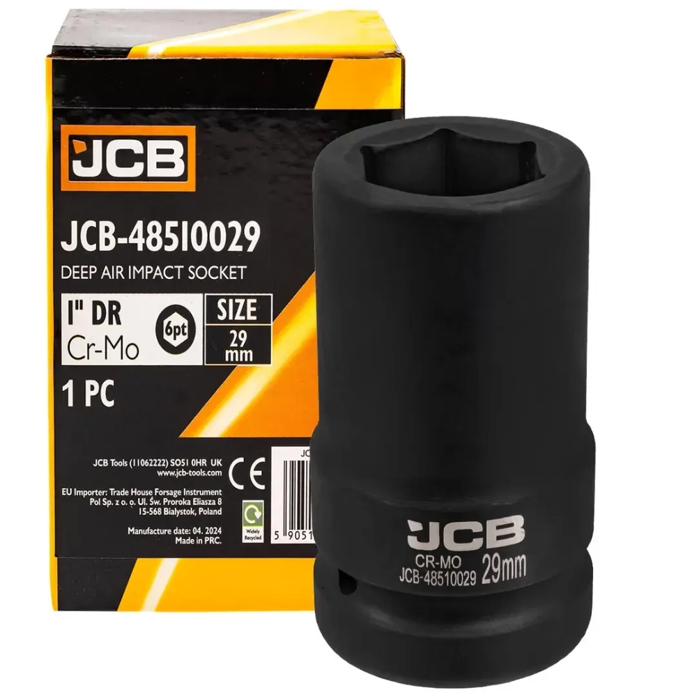 Головка ударная глубокая 1'', 29мм (6гр.) JCB JCB-48510029