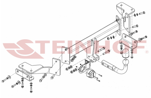 Фаркоп на Hyundai Tucson дорестайл 2015-2018 (без снятия и подрезки бампера), Kia Sportage 4 дорестайл (также GT Line) 2015-2018 (требуется подрезка бампера) (паспорт и сертификат в комплекте)(без электрики) Steinhof.H-280