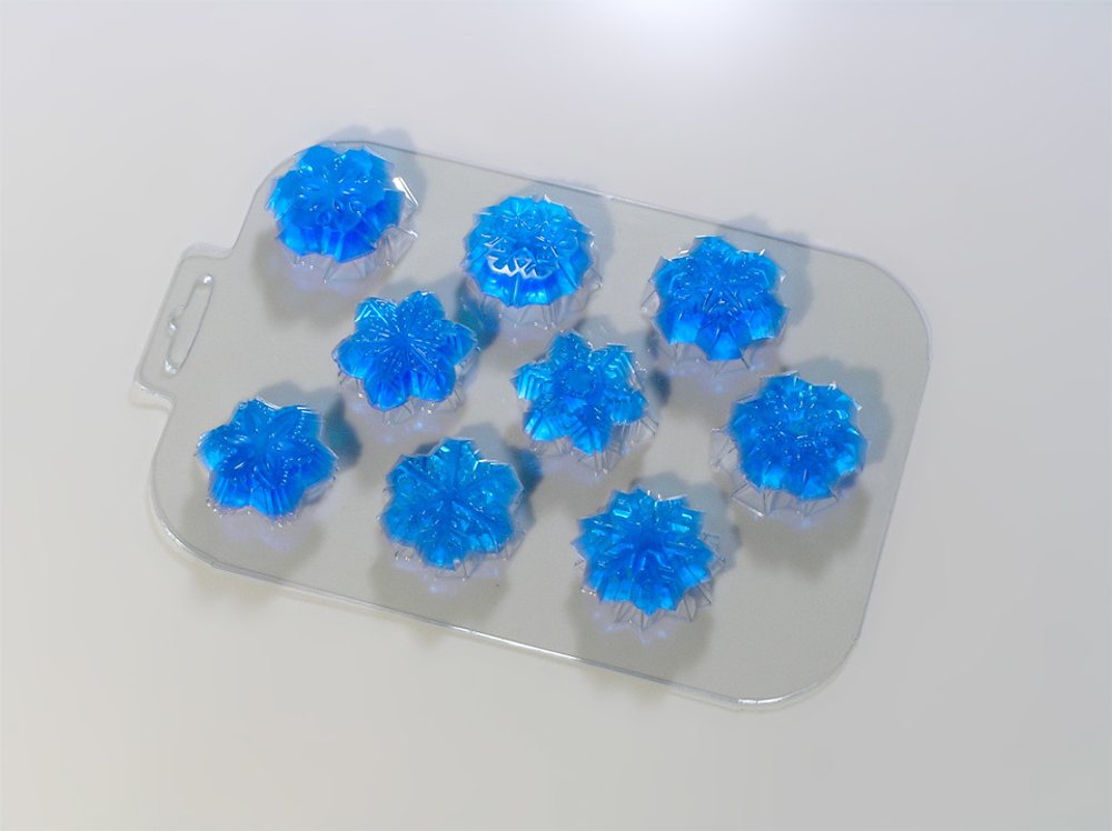 Пластиковая форма для шоколада "Снежинки"