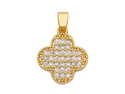 Подвеска "Клевер" 16,5мм, со стразами