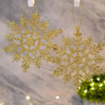 Подвеска "Зимние снежинки" 2шт 9,5см, золотые блестки